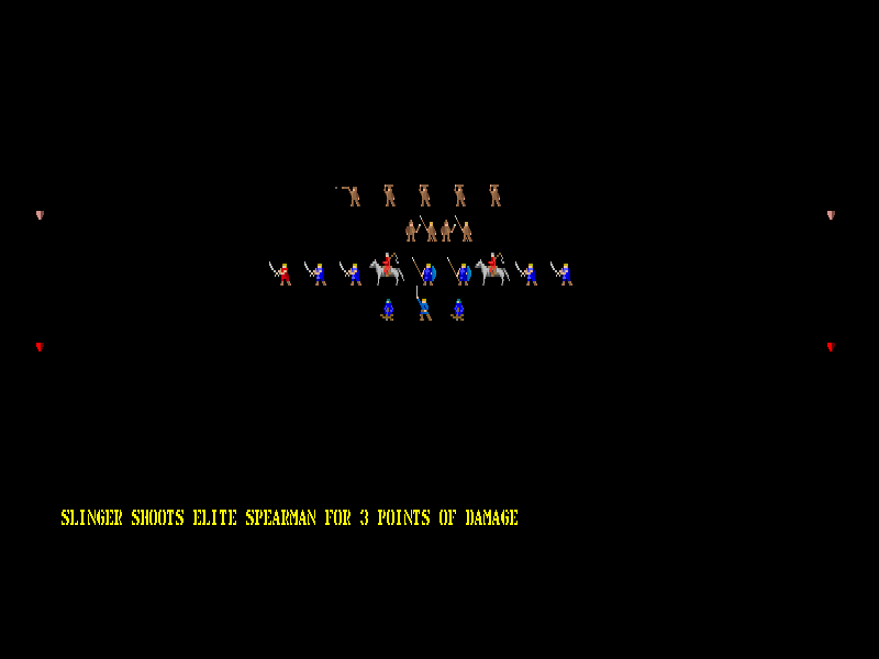 Conquest of Elysium II (DOS) screenshot: Early combat with a party of neutrals.