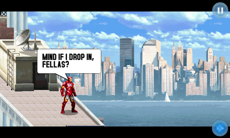 The Avengers: The Mobile Game (Android) screenshot: Iron Man makes his entrance