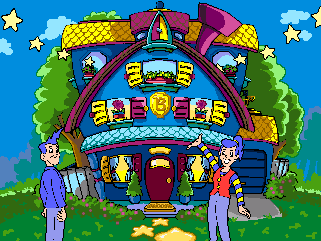 Big Thinkers! Kindergarten (Windows 3.x) screenshot: Outside view to Ben and Becky's house