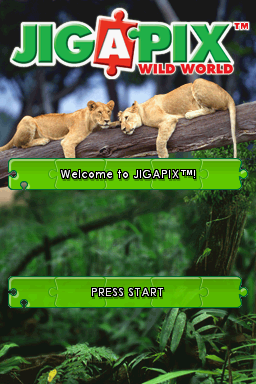 Jig-A-Pix Wild World (Nintendo DS) screenshot: Title Screen