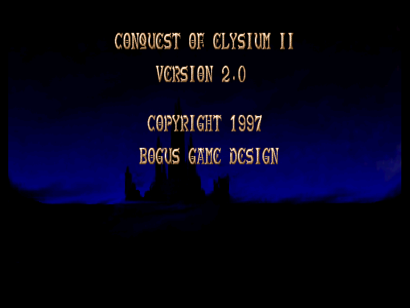 Conquest of Elysium II (DOS) screenshot: Title screen (version 2.0).