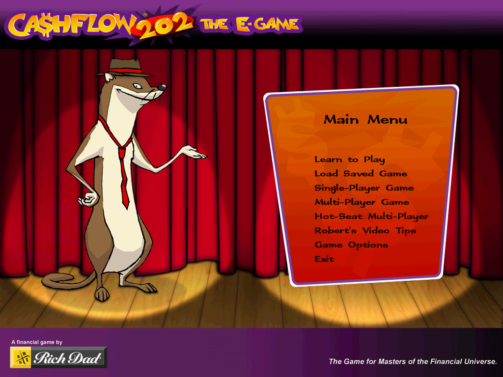 Ca$hflow 202: The E-Game (Windows) screenshot: Main menu