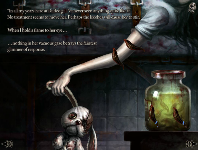Alice: Madness Returns (Browser) screenshot: In this screen we need to treat Alice with leeches