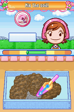 Gardening Mama (Nintendo DS) screenshot: Moving the shovel