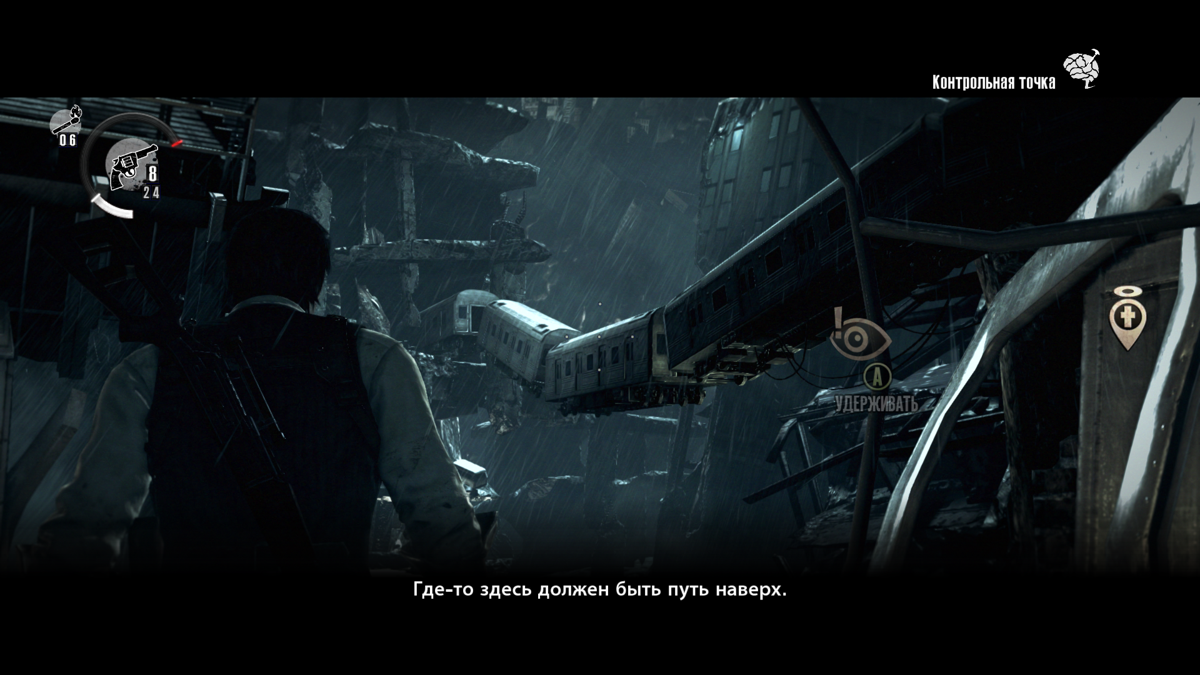 The Evil Within (Windows) screenshot: This train looks like a way to the other side