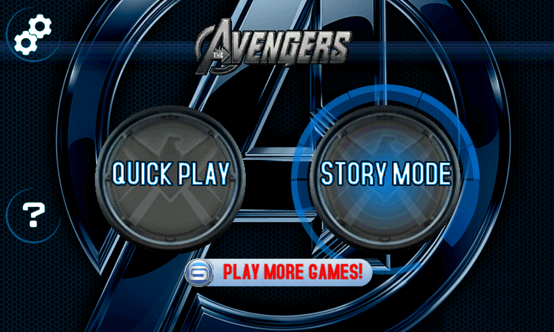 The Avengers: The Mobile Game (Android) screenshot: Main menu