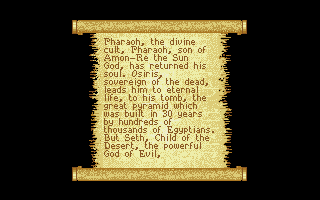 Day of the Pharaoh (Amiga) screenshot: Introduction.