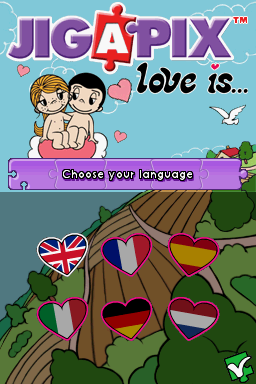Jig-A-Pix love is... (Nintendo DS) screenshot: Language Selection