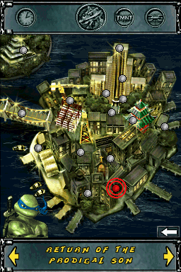 TMNT (Nintendo DS) screenshot: Map
