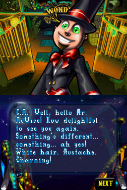 Wonder World: Amusement Park (Nintendo DS) screenshot: The Carnival Master