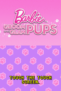 Barbie: Groom and Glam Pups (Nintendo DS) screenshot: English Title Screen