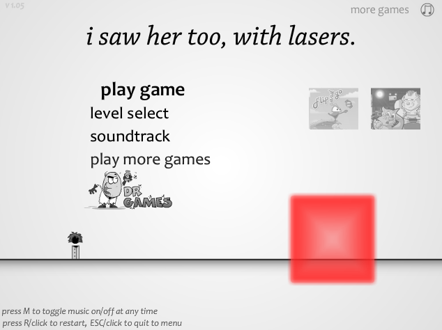 i saw her too, with lasers (Browser) screenshot: Main menu