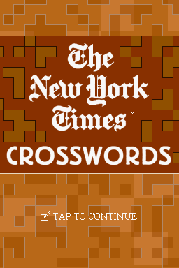 The New York Times Crosswords (Nintendo DS) screenshot: Title Screen