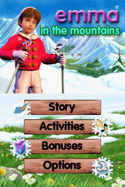 Emma in the Mountains (Nintendo DS) screenshot: English main menu