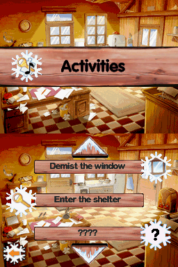 Emma in the Mountains (Nintendo DS) screenshot: Activities menu