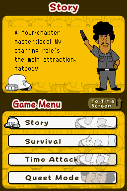 Squishy Tank (Nintendo DS) screenshot: Game Menu (US)