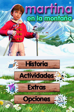 Emma in the Mountains (Nintendo DS) screenshot: Spanish main menu