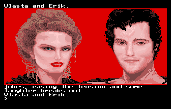 Transylvania III: Vanquish the Night (Apple IIgs) screenshot: Meeting Prince Erik and Vlasta