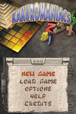 Kakuromaniacs (Nintendo DS) screenshot: Title Screen / Main Menu