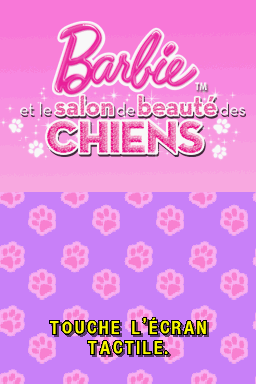 Barbie: Groom and Glam Pups (Nintendo DS) screenshot: French Title Screen