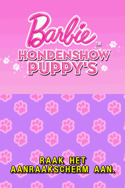 Barbie: Groom and Glam Pups (Nintendo DS) screenshot: Dutch Title Screen