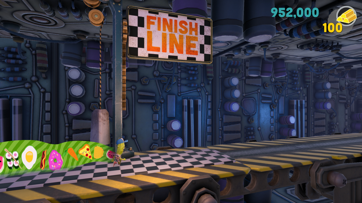 Runner3 (Windows) screenshot: Crossing the finish line with Uncle Dill with a modified cape