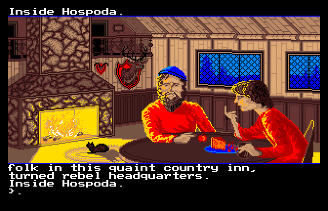 Transylvania III: Vanquish the Night (Apple IIgs) screenshot: Inside the Inn