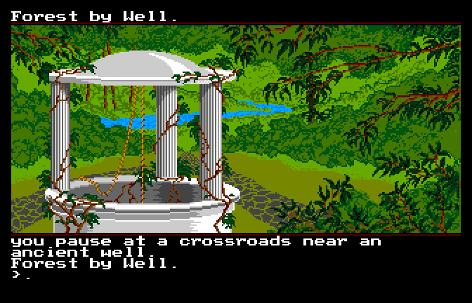 Transylvania III: Vanquish the Night (Apple IIgs) screenshot: By a Well