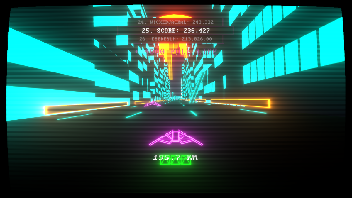 Vecter (Windows) screenshot: There are also other vehicles on the track.