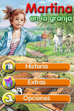 Emma at the Farm (Nintendo DS) screenshot: Spanish main menu