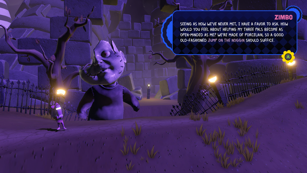 Runner3 (Windows) screenshot: Find all sorts of weird NPCs and do quests for them to unlock new playable characters