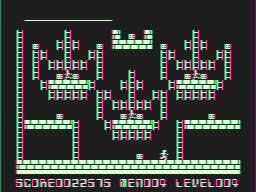 Lode Runner (PC-6001) screenshot: Level 4 and there are ladders everywhere.