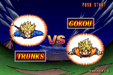 Dragon Ball Z 2: Super Battle (Arcade) screenshot: Trunks Vs "Gokou".