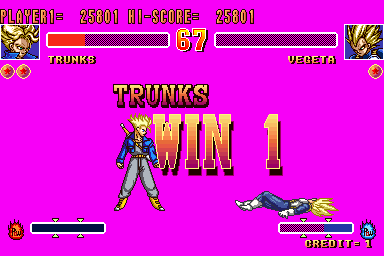 Dragon Ball Z 2: Super Battle (Arcade) screenshot: I won the fight.