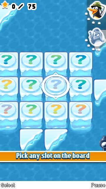 Crazy Penguin Party (J2ME) screenshot: This is how the first board looks like.