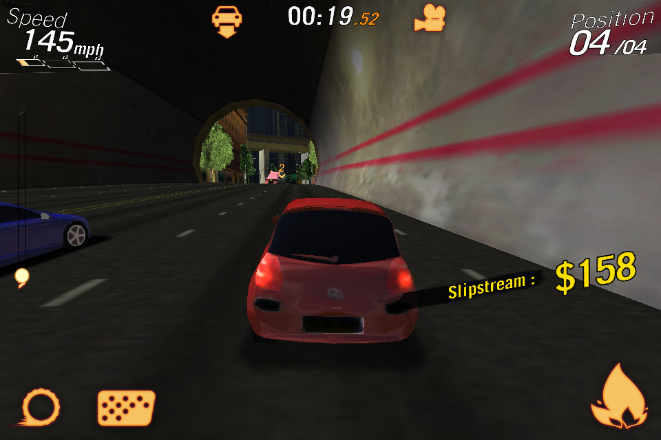 Crazy Cars: Hit the Road (iPhone) screenshot: Slipstream