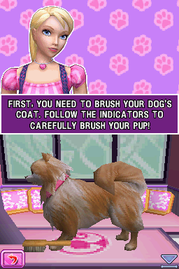 Barbie: Groom and Glam Pups (Nintendo DS) screenshot: Grooming