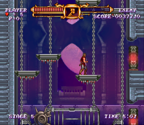 Castlevania: The Adventure - ReBirth (Wii) screenshot: Aiming for the higher exit