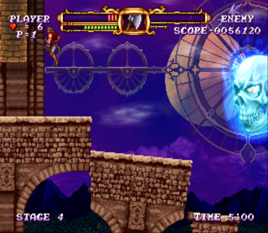Castlevania: The Adventure - ReBirth (Wii) screenshot: Barely made it