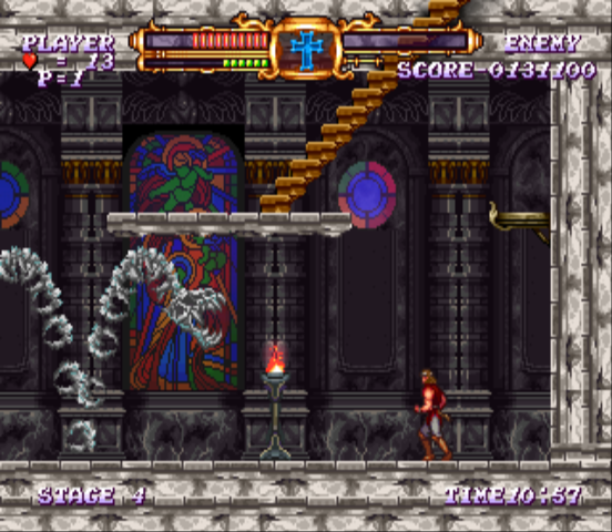 Castlevania: The Adventure - ReBirth (Wii) screenshot: Jumping snake bones