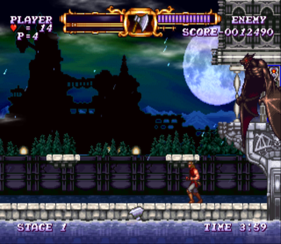 Castlevania: The Adventure - ReBirth (Wii) screenshot: The first sub-boss is the bat