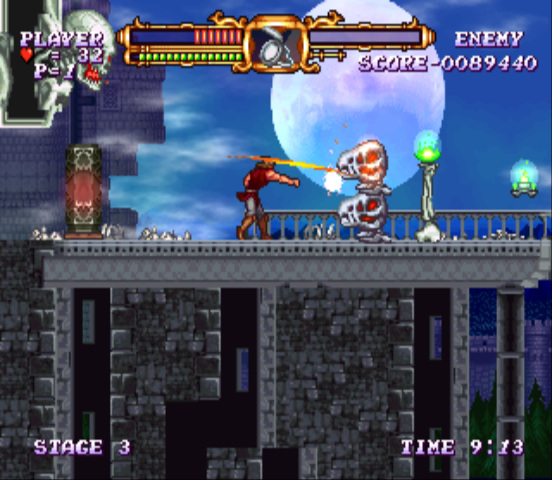 Castlevania: The Adventure - ReBirth (Wii) screenshot: Everybody's favorite bone pillar