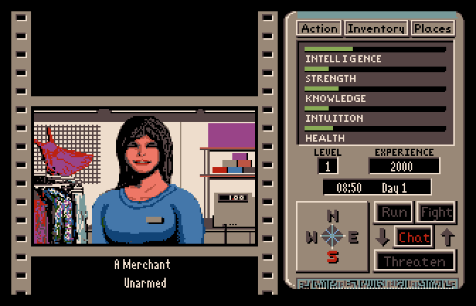 The Third Courier (Apple IIgs) screenshot: Visiting a Merchant