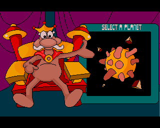 Pinkie (Amiga) screenshot: Planet selection