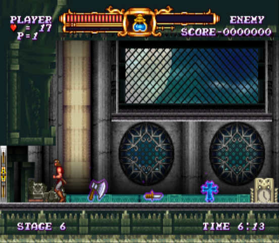 Castlevania: The Adventure - ReBirth (Wii) screenshot: You can take whatever sub-weapon you want to the final fight