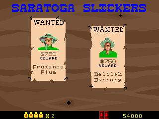 Cheyenne (Arcade) screenshot: The next gang is the Saratoga Slickers
