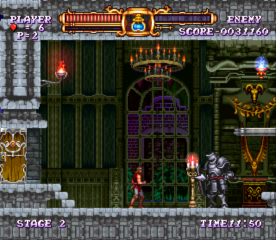 Castlevania: The Adventure - ReBirth (Wii) screenshot: Inside the castle