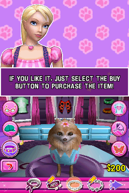 Barbie: Groom and Glam Pups (Nintendo DS) screenshot: Boutique