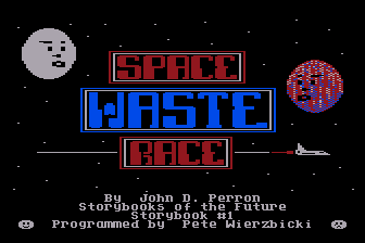 Space Waste Race (Atari 8-bit) screenshot: Title Screen