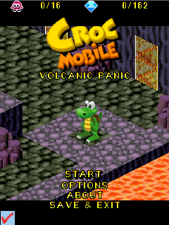 Croc Mobile: Volcanic Panic! (J2ME) screenshot: The Title Screen.